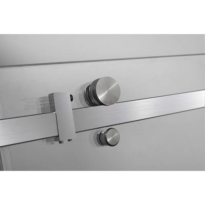 Moselle 60" W x 35" D x 77.5" H Frameless Rectangle Sliding Shower Enclosure with Base Included