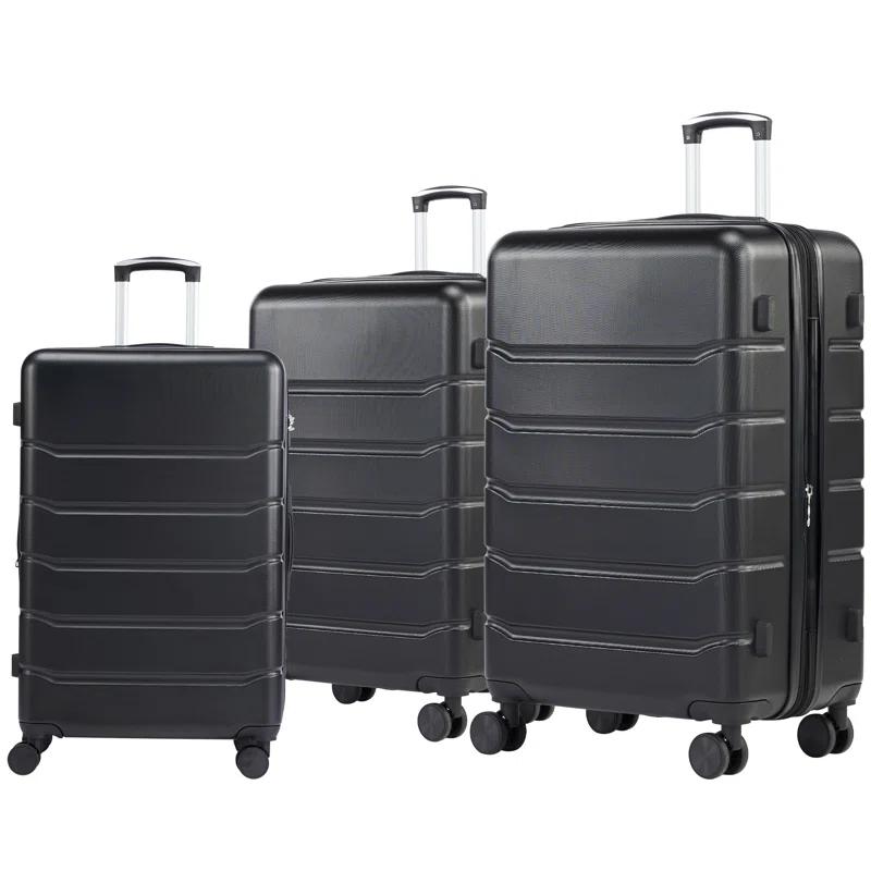 Smugdesk.com 3-Piece Luggage Set, ABS Travel Suitcase Set with TSA lock