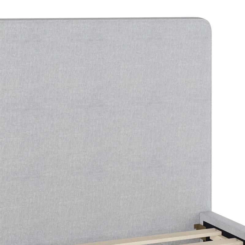 Martha Stewart Martha Stewart Britta Upholstered Platform Bed With Piped Detail Headboard