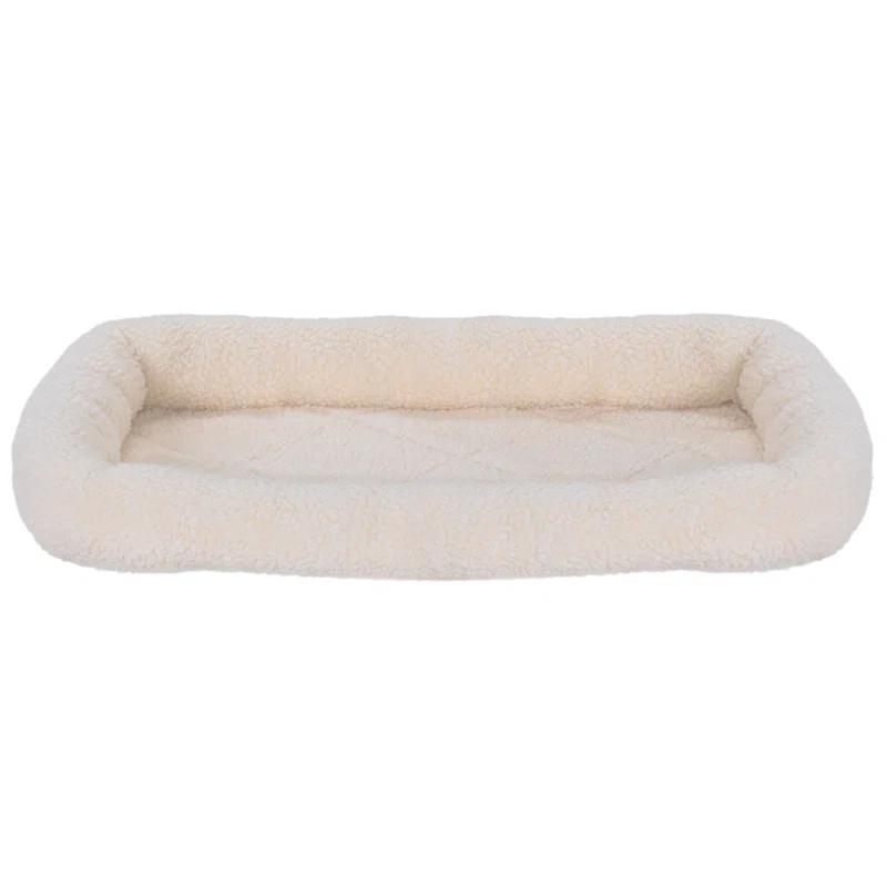 FurHaven Faux Lambswool Crate Bolster Pet Bed