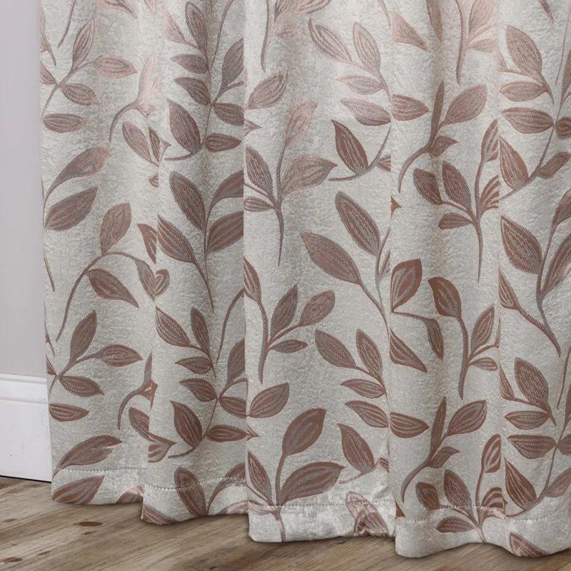 Superior Modern Bohemian Leaves Polyester Machine Washable Room Darkening Blackout Curtains by Superior (Set of 2)