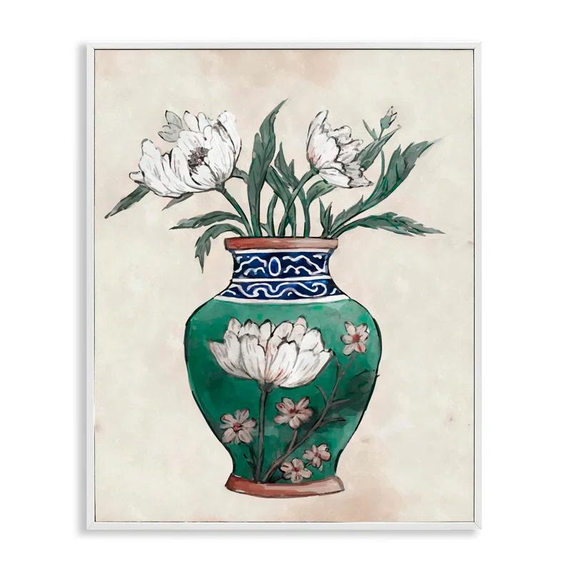 Stupell Industries Bb-323-Framed " Floral Oriental Vase " by Ziwei Li