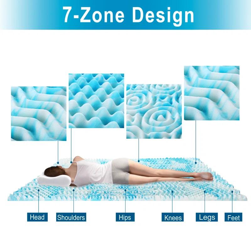 Hangzhou Tomu E-Commerce Co., Ltd. Cooling Touched Reversible 2" Gel Memory Foam Mattress Topper
