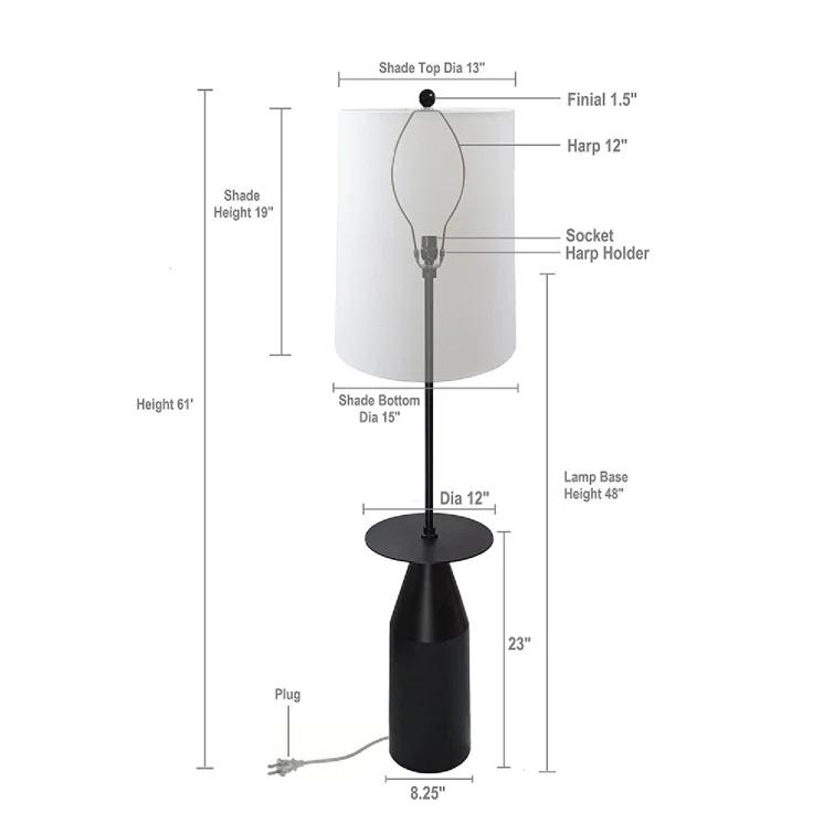 Hokku Designs Jessikah 61'' LED Tray Table Floor Lamp