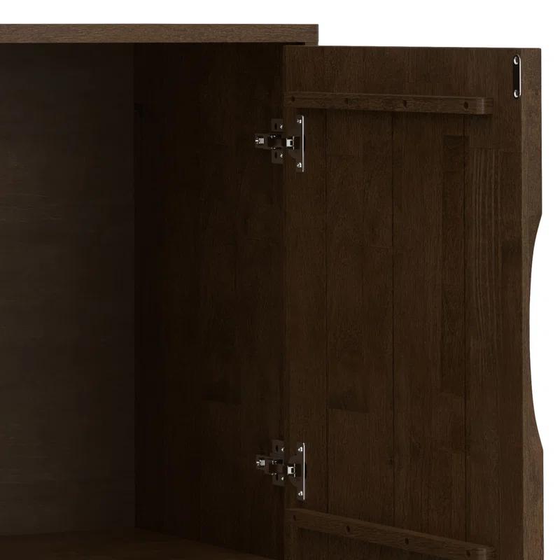 Simpli Home Harper 38"W Solid Wood Mid-Century Modern 2-Door Sideboard Buffet with Adjustable Shelves