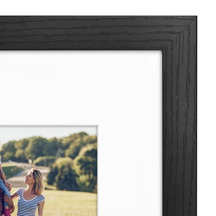 Americanflat Americanflat Picture Frame - Frame with Mat - Wide Molding - Shatter-Resistant Glass