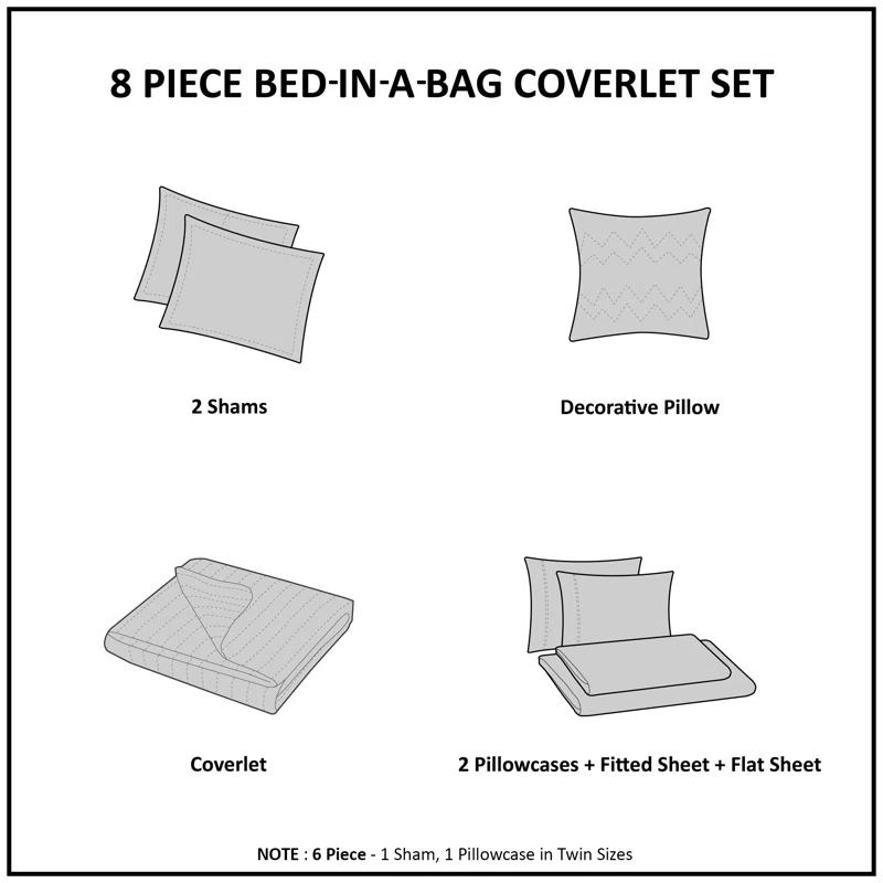 Madison Park Essentials Sybil Quilt Set with Cotton Bed Sheets