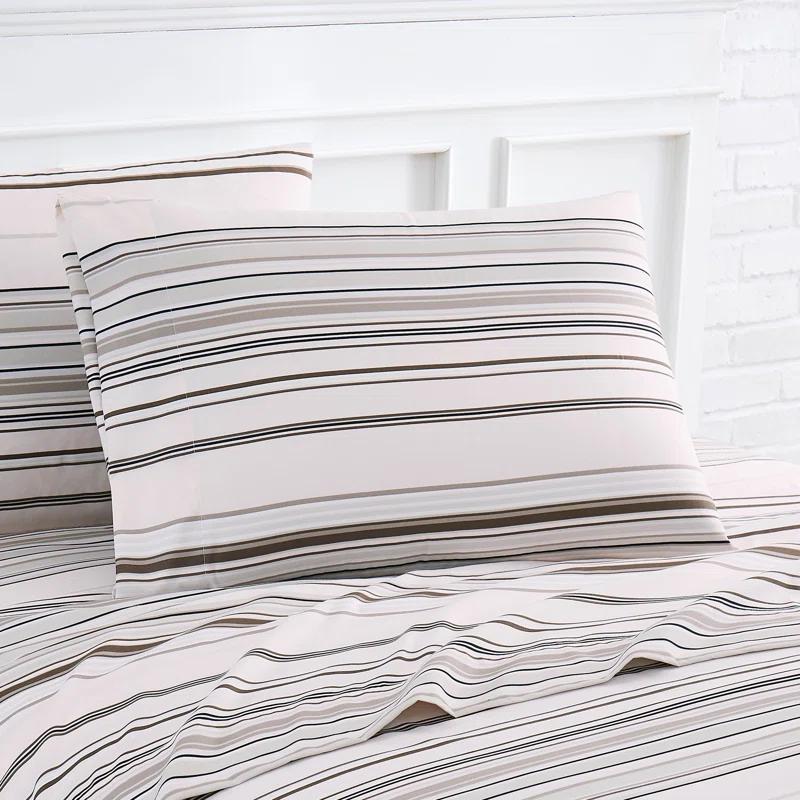 SouthShore Fine Linens Coastal Stripes Collection Striped Microfiber Sheet Set