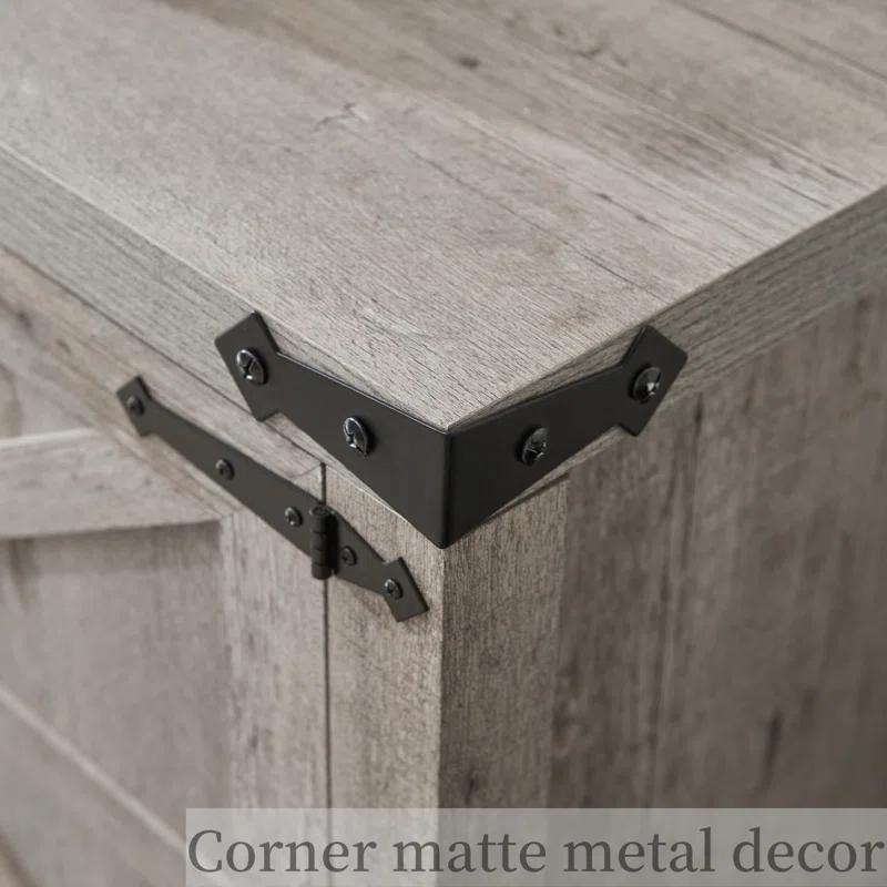Laquela Farmhouse TV Stand for TVs Up to 75“, Wood Barn Door Media Console Table