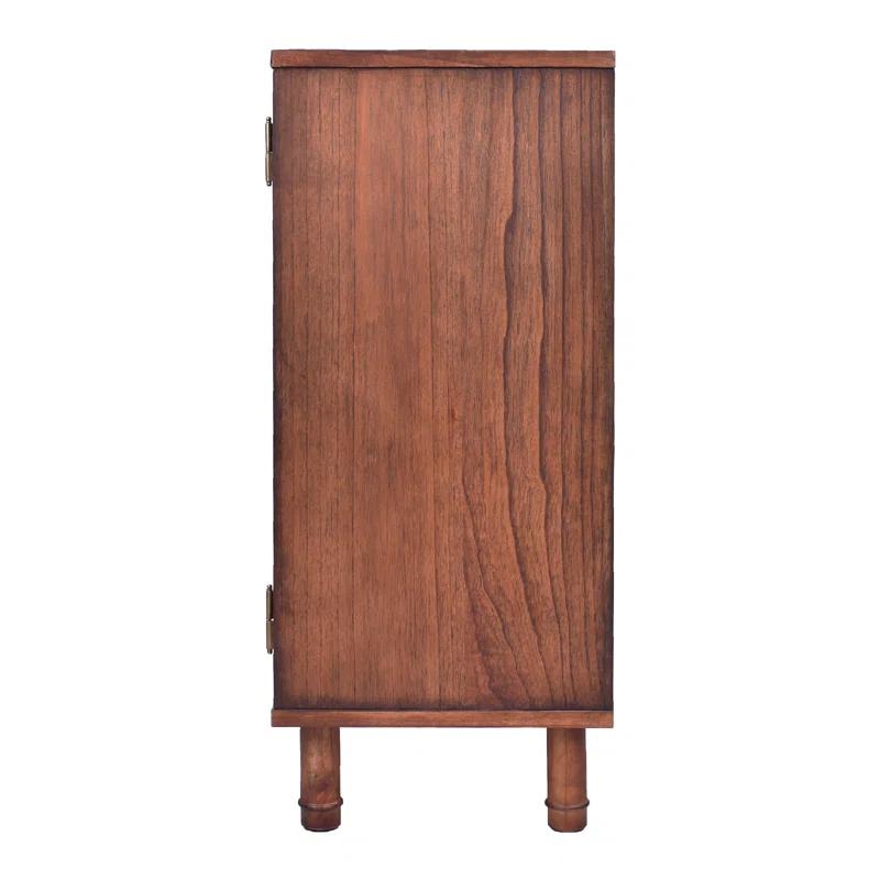 Hopper Studio Hopper Studio Delancey Solid Wood 2-Door Rattan Cabinet, Stylish Accent Piece