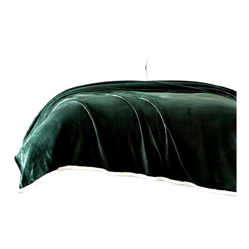 BRBCA CozyTwin Reversible Fleece Shearling Blanket - Plush Bedding