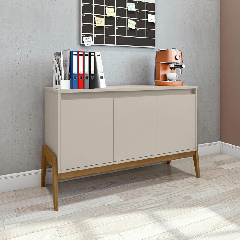 Manhattan Comfort Jernya 49" Sideboard with 4 Shelves in Greige