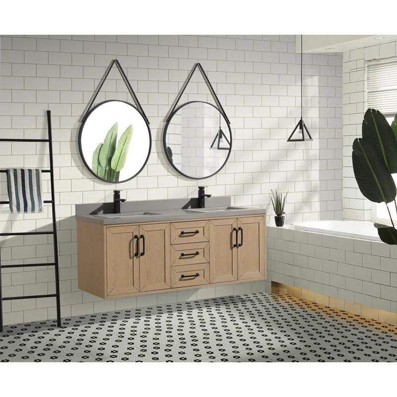 Ari Kitchen & Bath Venice 55'' Double Bathroom Vanity with Quartz Top