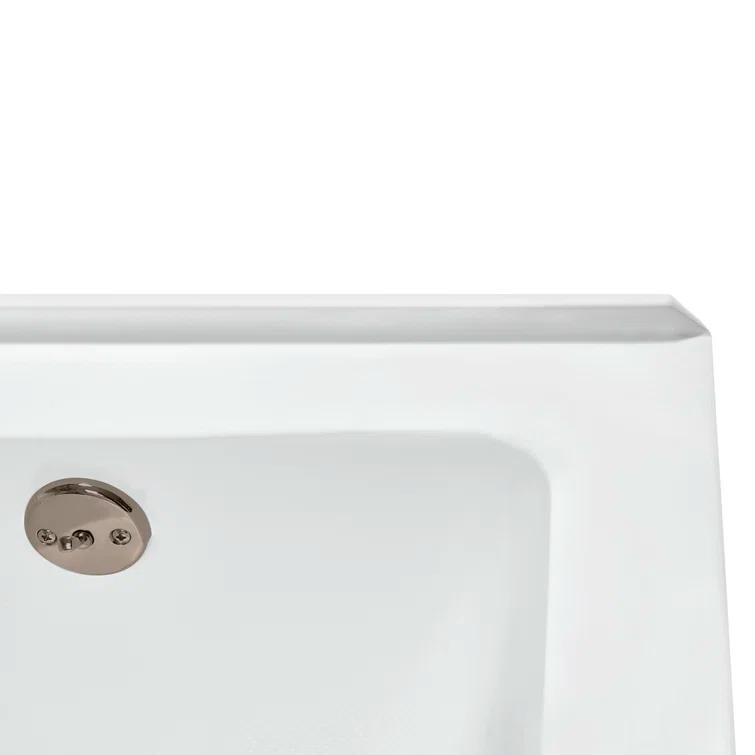 Streamline Bath Streamline 60 in. x 32 in. Acrylic Right-Hand Drain Alcove Bathtub in Glossy White With External Drain NAL-5580-BNK