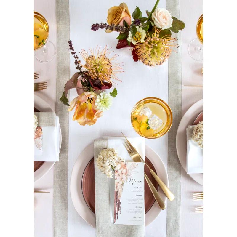 Solino Home Festive Edge Linen Table Runner