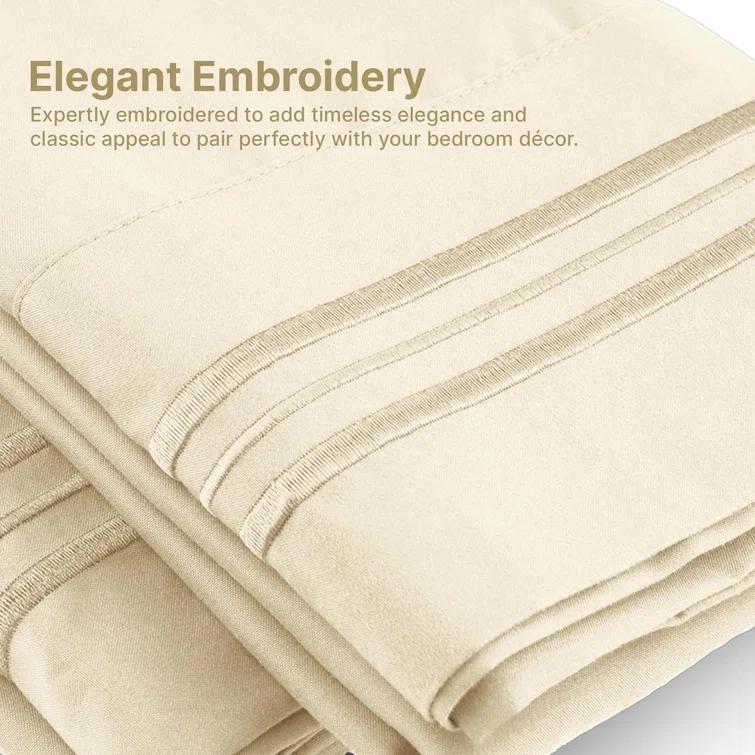 CGK Linens 6 Piece Extra Deep Pocket Ultra Soft & Cooling Sheet Set