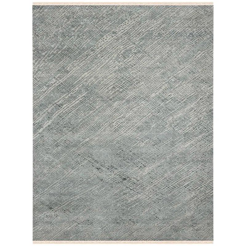 AMER Rugs Majestic Hand-Knotted Wool/Silk Blue Area Rug