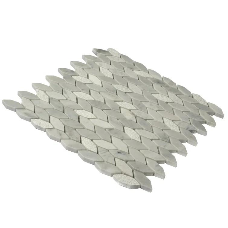 Apollo Tile 11.8 x 12 Wooden Marble Novelty Mosaic Tile