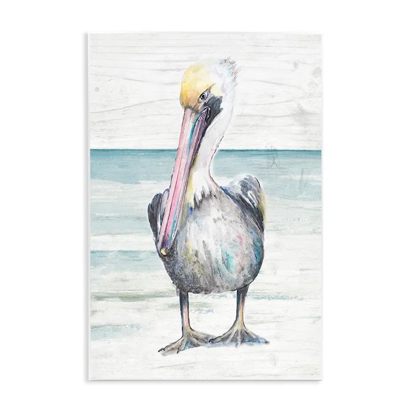 Stupell Industries " Pelican Bird Standing Beach Sand Grain Pattern " by Patricia Pinto