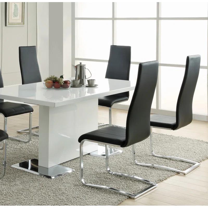 Genuine Leather Upholstered Cantilever Chair