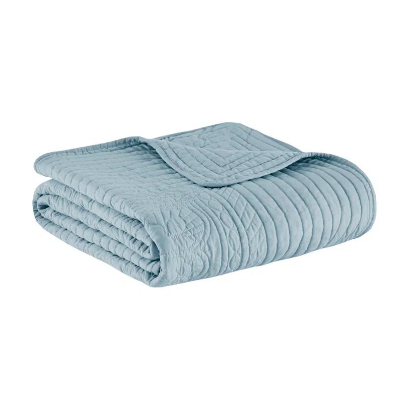 Madison Park Journey Oversized Quilted Throw with Scalloped Edges