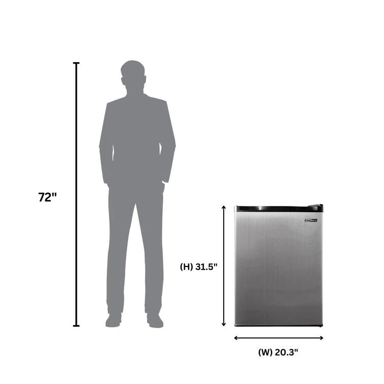 Equator Advanced Appliances Conserv 20in STAINLESS Compact Refrigerator 4.5cF Reversible Door 110V