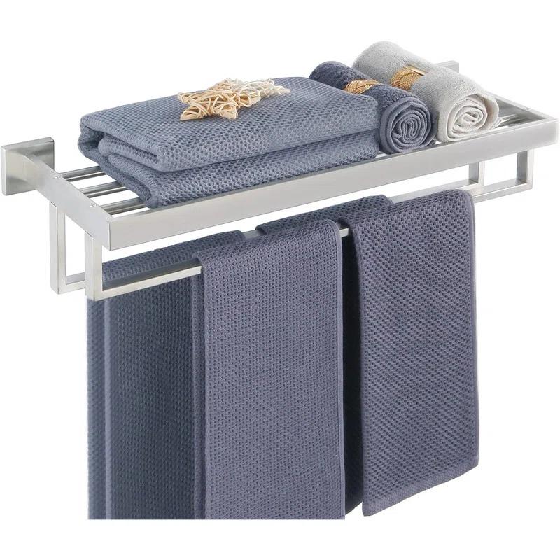 Double Towel Bar, 24 Inch Towel Racks for Bathroom, Modern Towel Holder for Bathroom Wall