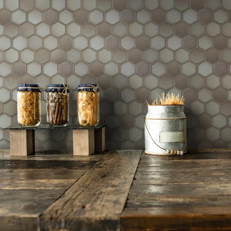 Merola Tile Hudson Due 2" Hex 10-7/8 " x 12-5/8 " Porcelain Mosaic Floor and Wall Tile