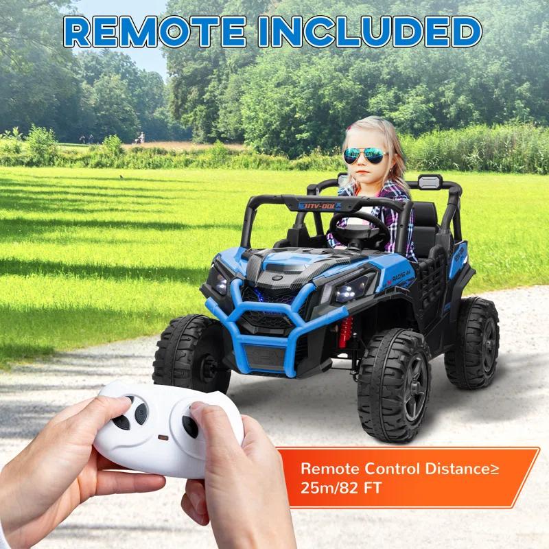 Qaba Qaba 2 Seater 24V Electric Car for Kids with Remote Control