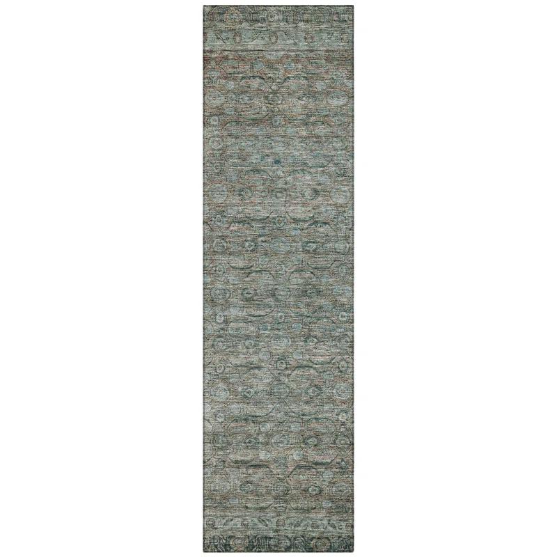 Machine Washable Indoor/Outdoor Chantille Teal Rug