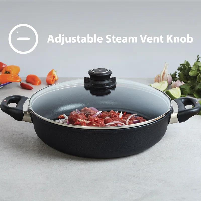 Swiss Diamond 11" Non Stick Aluminum Induction Wok with Lid