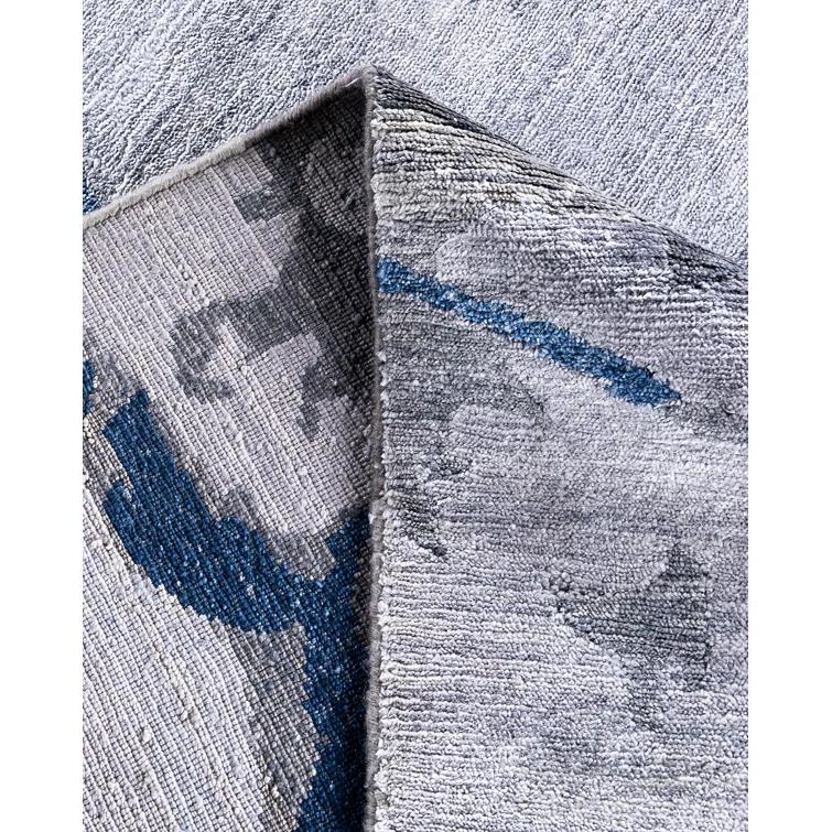 Solo Rugs Modern One-of-a-Kind Hand-Knotted Area Rug - Gray, 9' 1" x 12' 1" | Wayfair