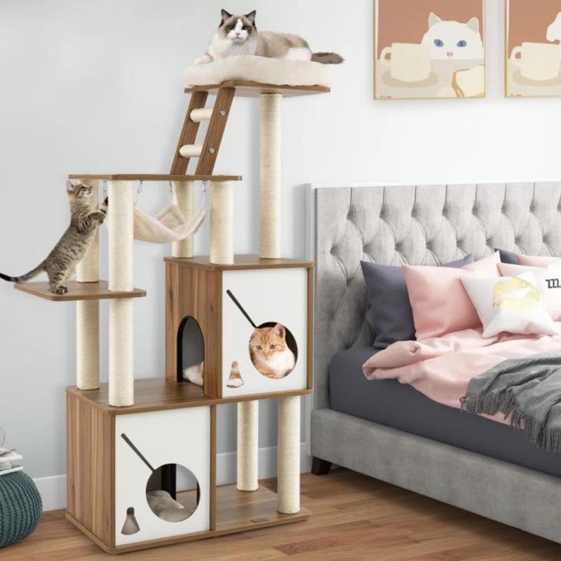 Tucker Murphy Pet™ 57 Inch Cat Tree Tower Multi-Level Activity Center With Scratching Posts