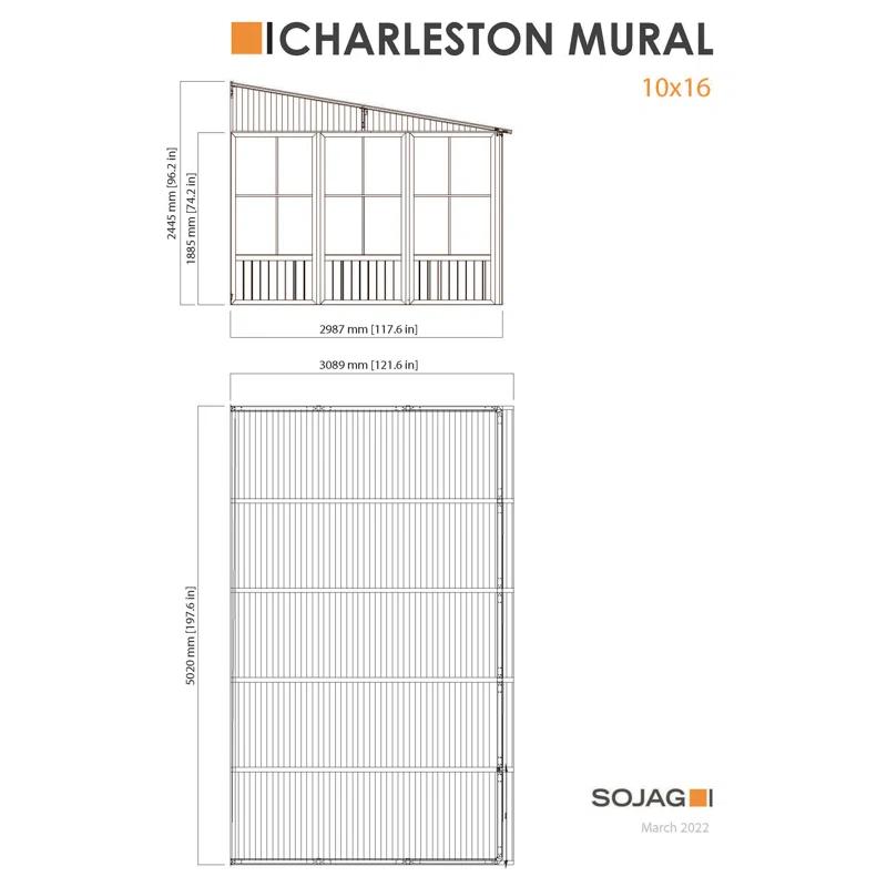 Sojag Charleston 16 Ft. W x 10 Ft. D Aluminum Patio Gazebo