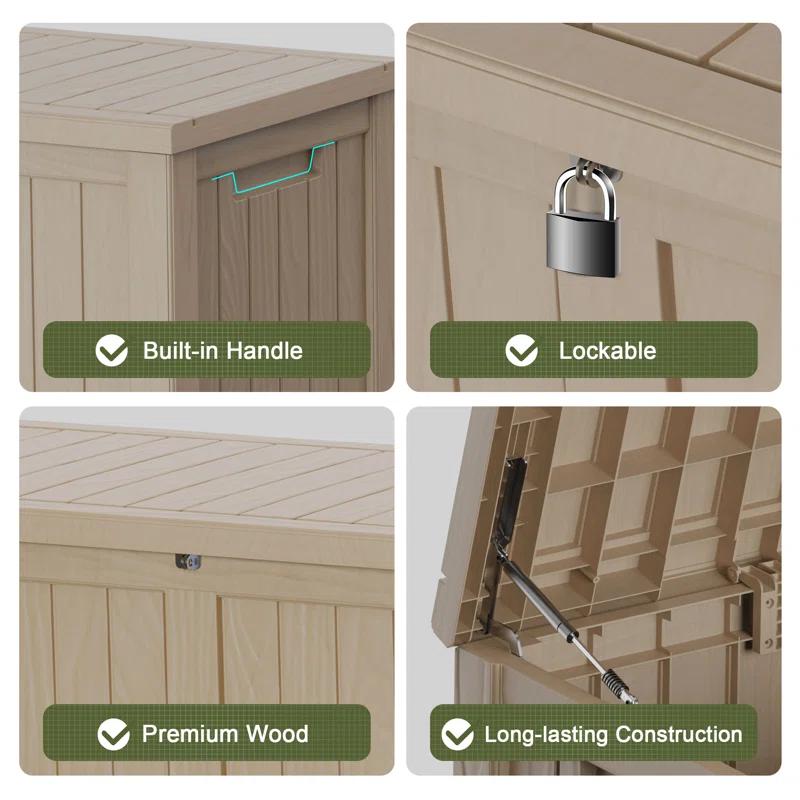 Emperic Design Emperic Design 120 Gallon Water Resistant Resin Lockable Deck Box