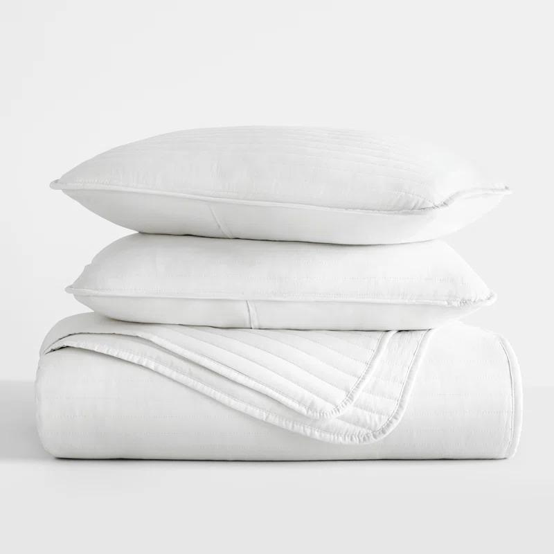 Becky Cameron Becky Cameron Lightweight All Season Stripe Stitch Quilt Set with Shams