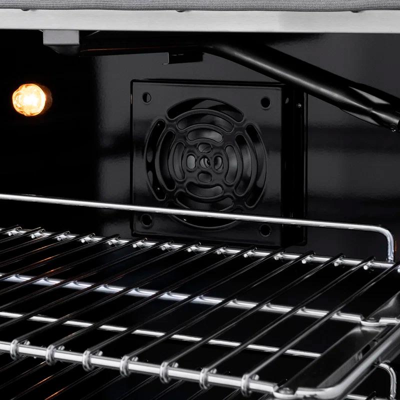 ZLINE 48 in. 6.7 cu. ft. Paramount Double Oven Gas Range W/ 8 Burner Cooktop in Black Stainless Steel (SGRB-48)