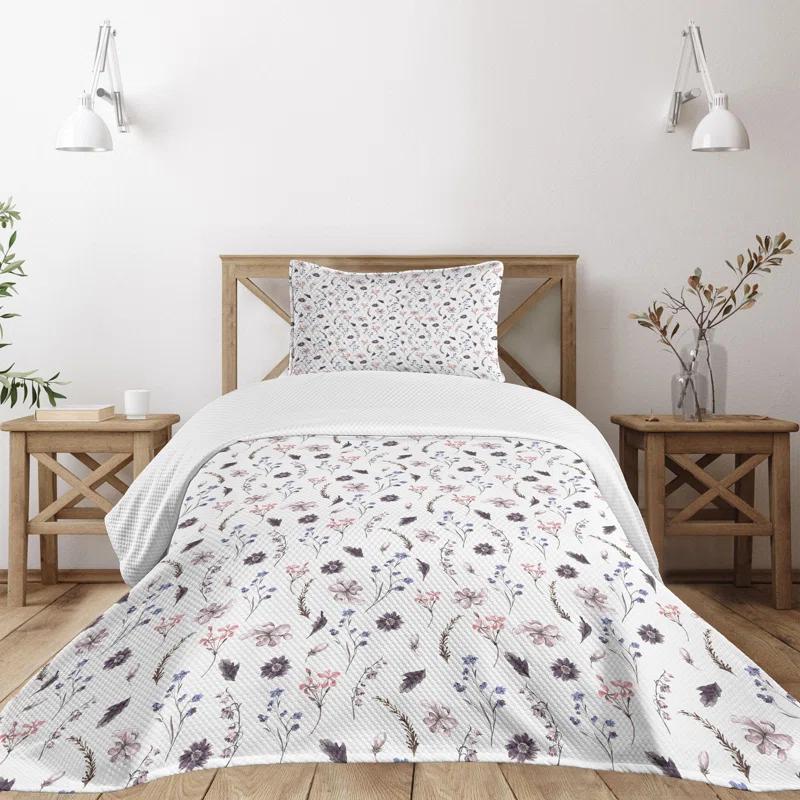 Ambesonne Ambensonne Watercolor Bedspread Vintage Multicolor Multicolor