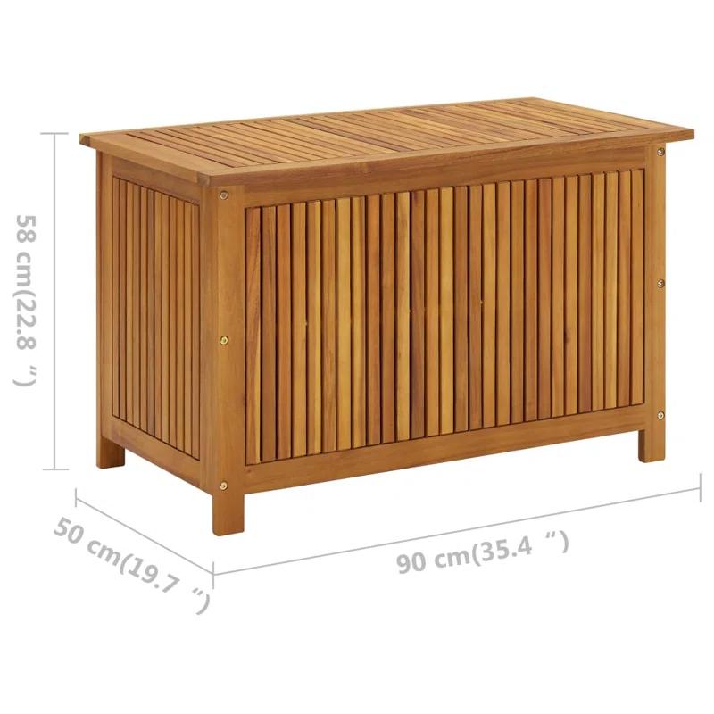 vidaXL Patio Storage Box Cushion and Blanket Outdoor Garden Solid Wood Acacia