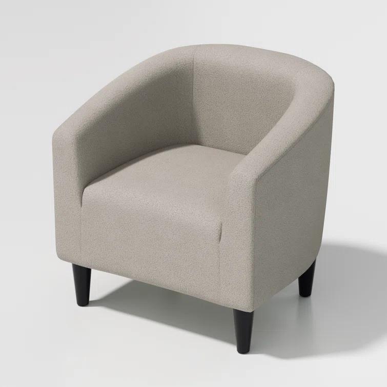 Latitude Run® Hasting Upholstered Barrel Shaped Accent Chair Stylish Home Office Sofa Chair with comfy Seat and Backrest Perfect for Living Room Bedroom