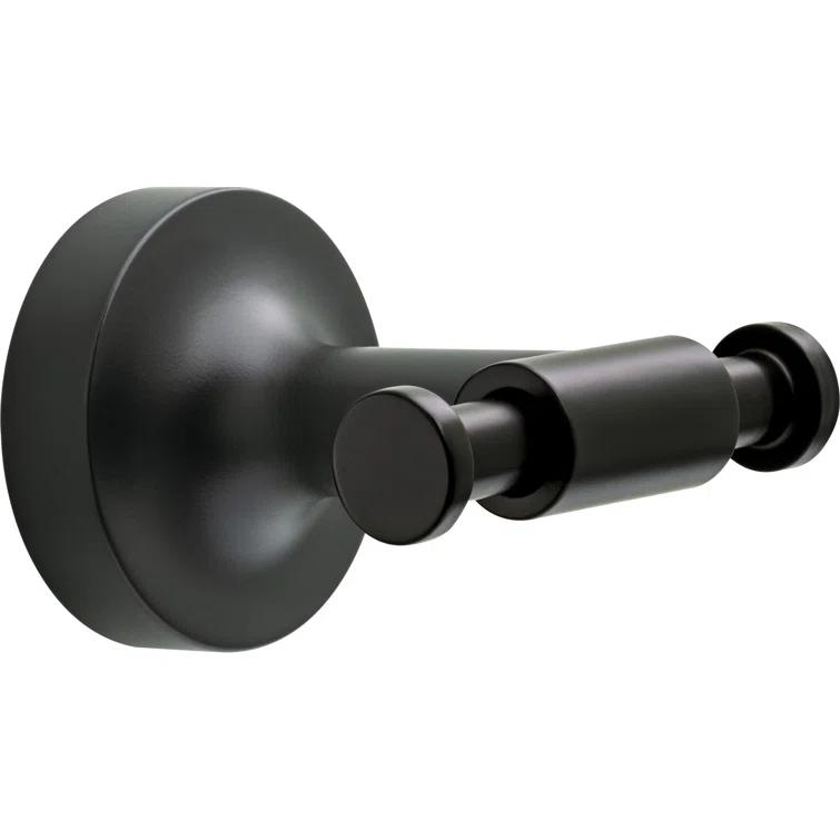 Franklin Brass Voisin Double Towel Hook Bath Hardware Accessory in Matte Black VOI35-MB