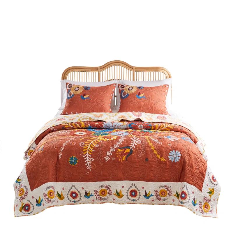 Barefoot Bungalow Topanga Floral Reversible Quilt Set