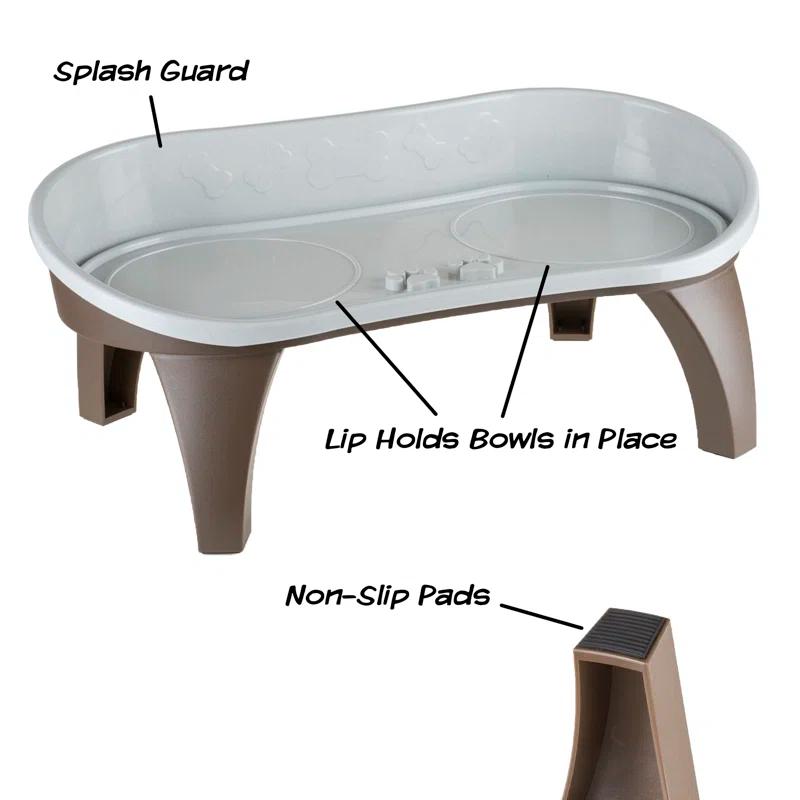 Petmaker PETMAKER 8.5-Inch-Tall Dog Bowl Stand, Brown