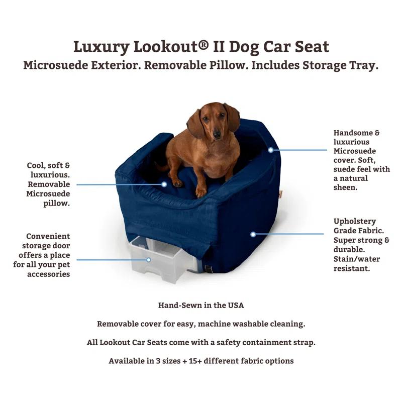 Snoozer Pet Products Luxury Lookout II Pet Car Seat in Microsuede