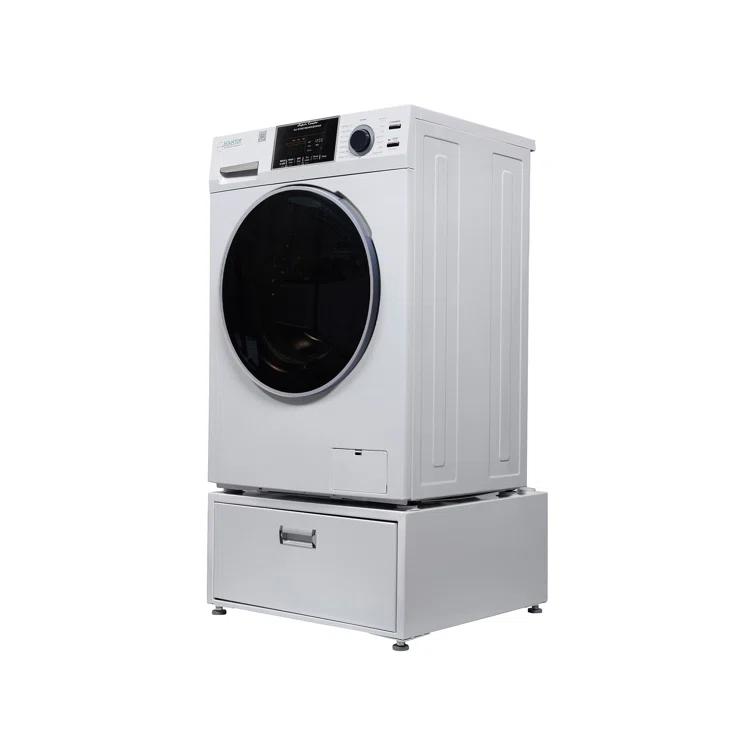Equator Advanced Appliances Equator All-in-one Washer Dryer Ventless FULLY BUILTIN 0-CLEARANCE 1.62cf/15lbs 110V 1400RPM + Pedestal EZ 4700 C + PDL 4455 White