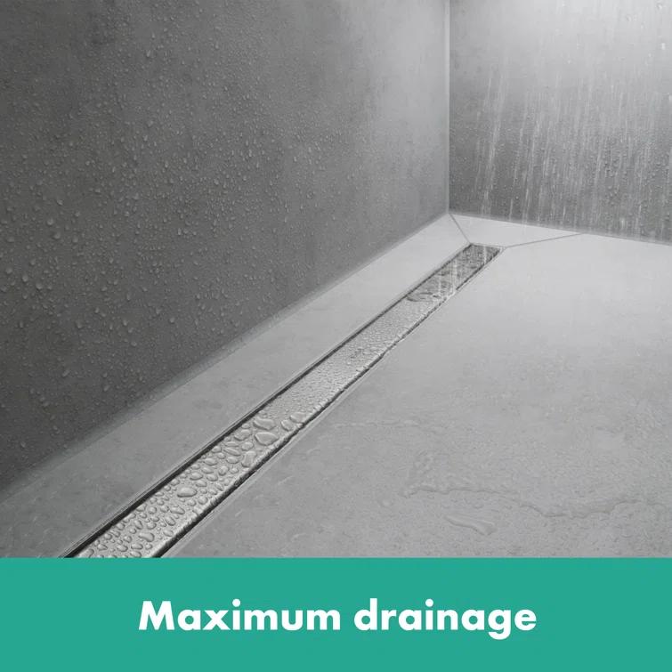 Hansgrohe RainDrain Match Trim Zero/ Tile 47 1/4" with Height Adjustable Frame