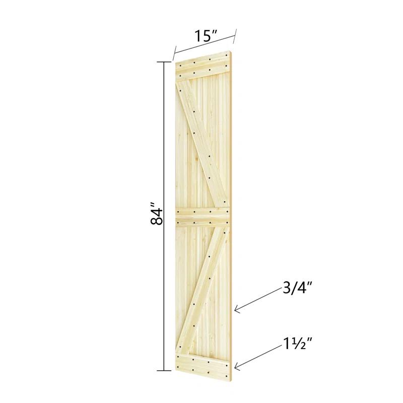 IsLife K Style Finished Solid Wood Bi-Fold Double Barn Door With Hardware Kit -Assembly Needed
