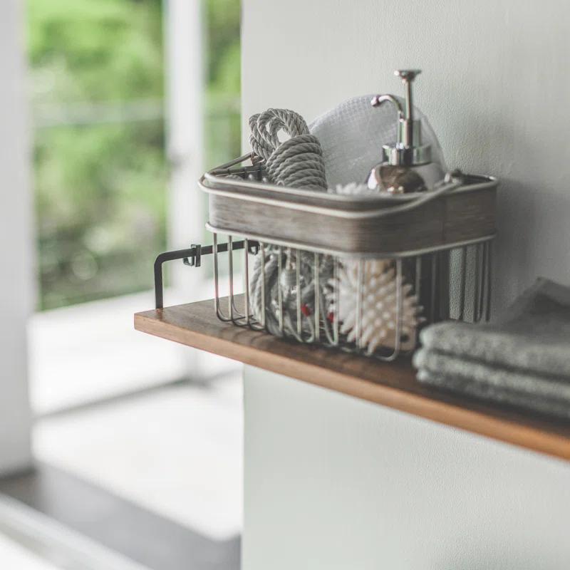 Yamazaki Home Wall-Mounted Space Saving Wood Shelf, Wood