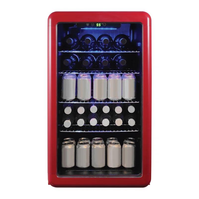 Magic Chef Magic Chef 17.5'' W 20 Cans (12 oz.) 3.4 Cubic Feet Beverage Cooler with Wine Storage and Glass Door