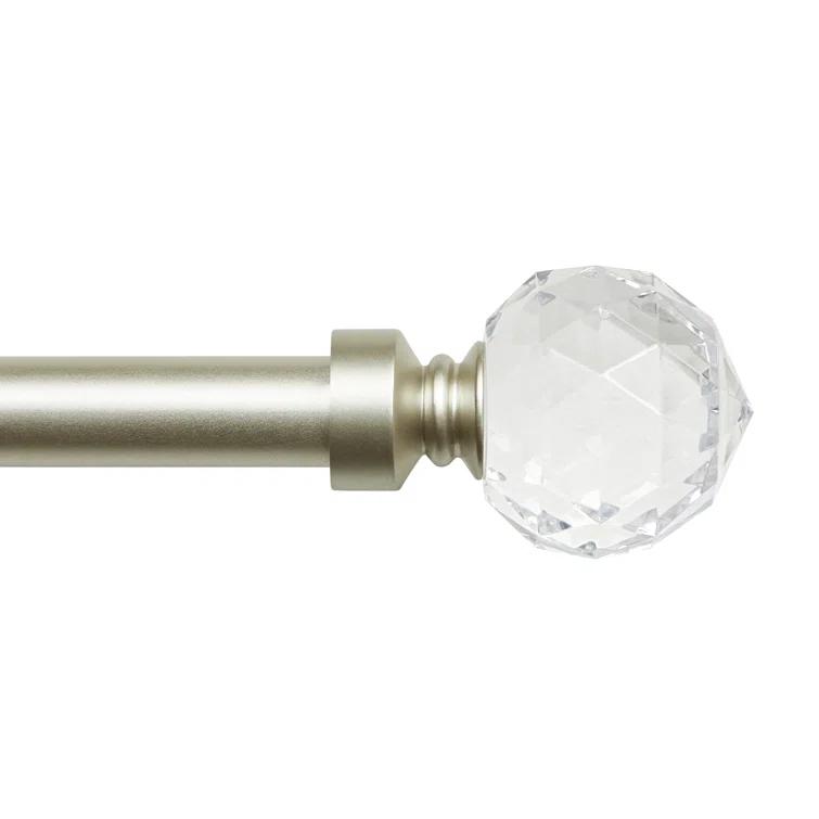 Amalgamated Textiles EXCLUSIVE HOME Crystal Ball 1" Curtain Rod and Finial Set